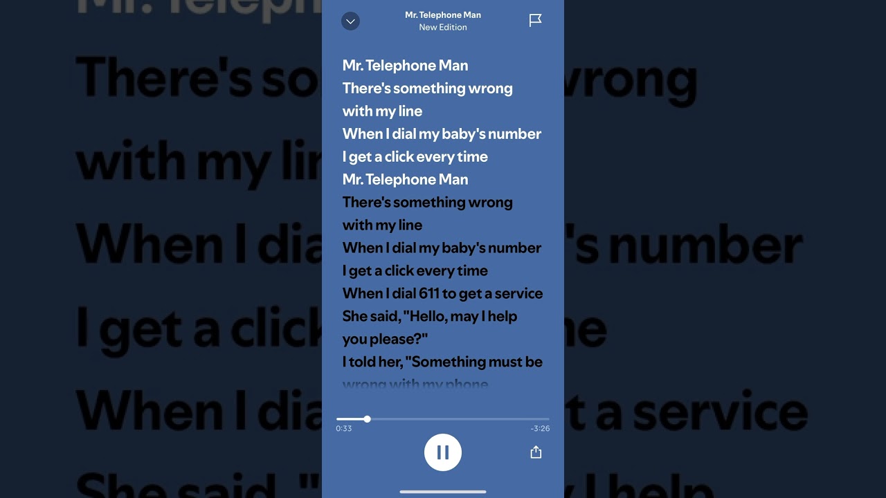 Mr Telephone Man on spotify #lyrics #vibes #music #audio #song