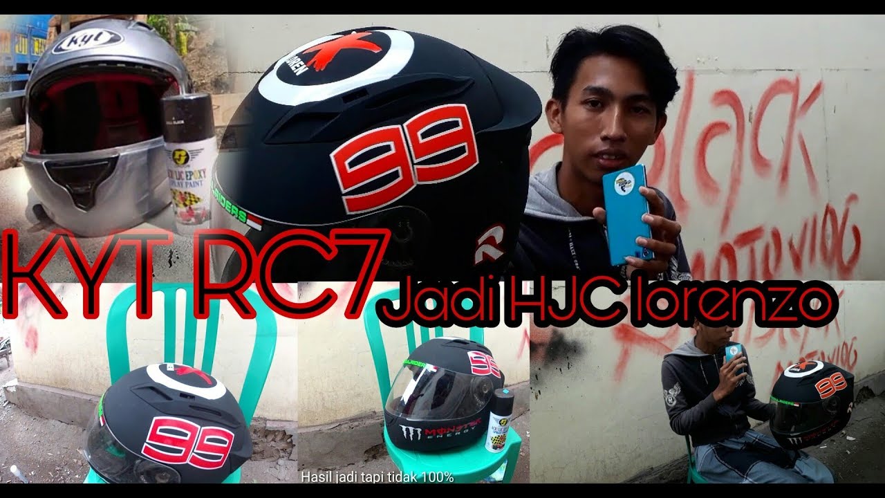 Modif kyt RC7 jadi helm lorenzo