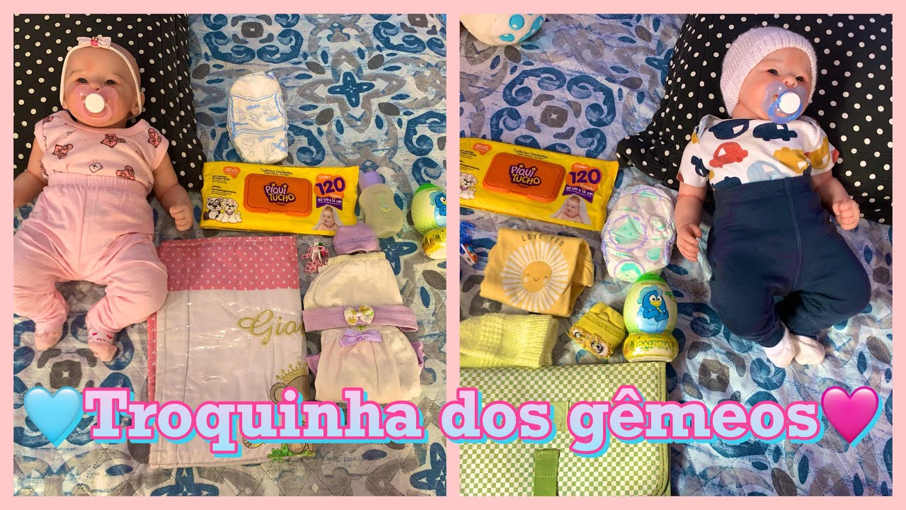 Troquinha muito fofa dos gêmeos 😍🩷🩵