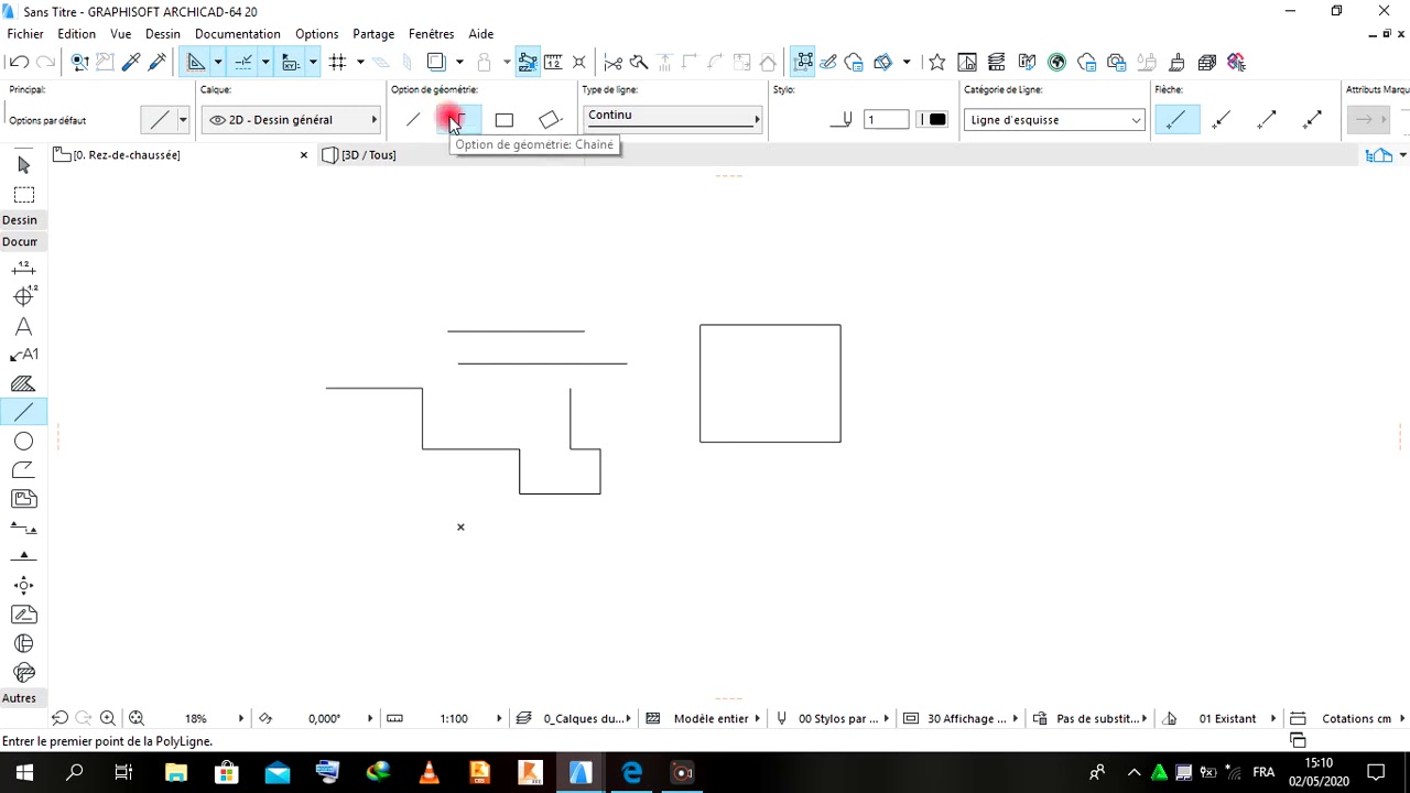 Formation Débutant ARCHICAD - outils ligne