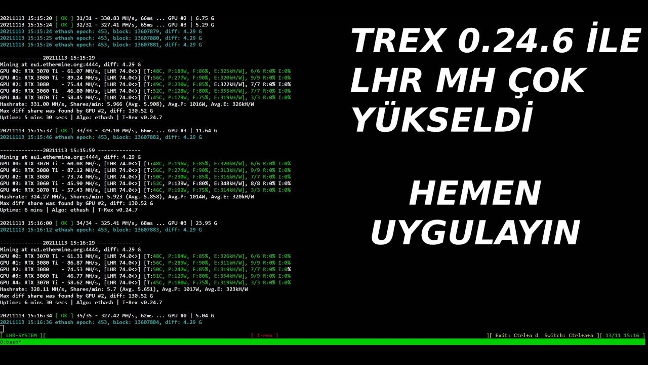 T-REX 0.24.7 İle MH Değerleri &Ccedil;ok Arttı! Hemen Uygulayın!