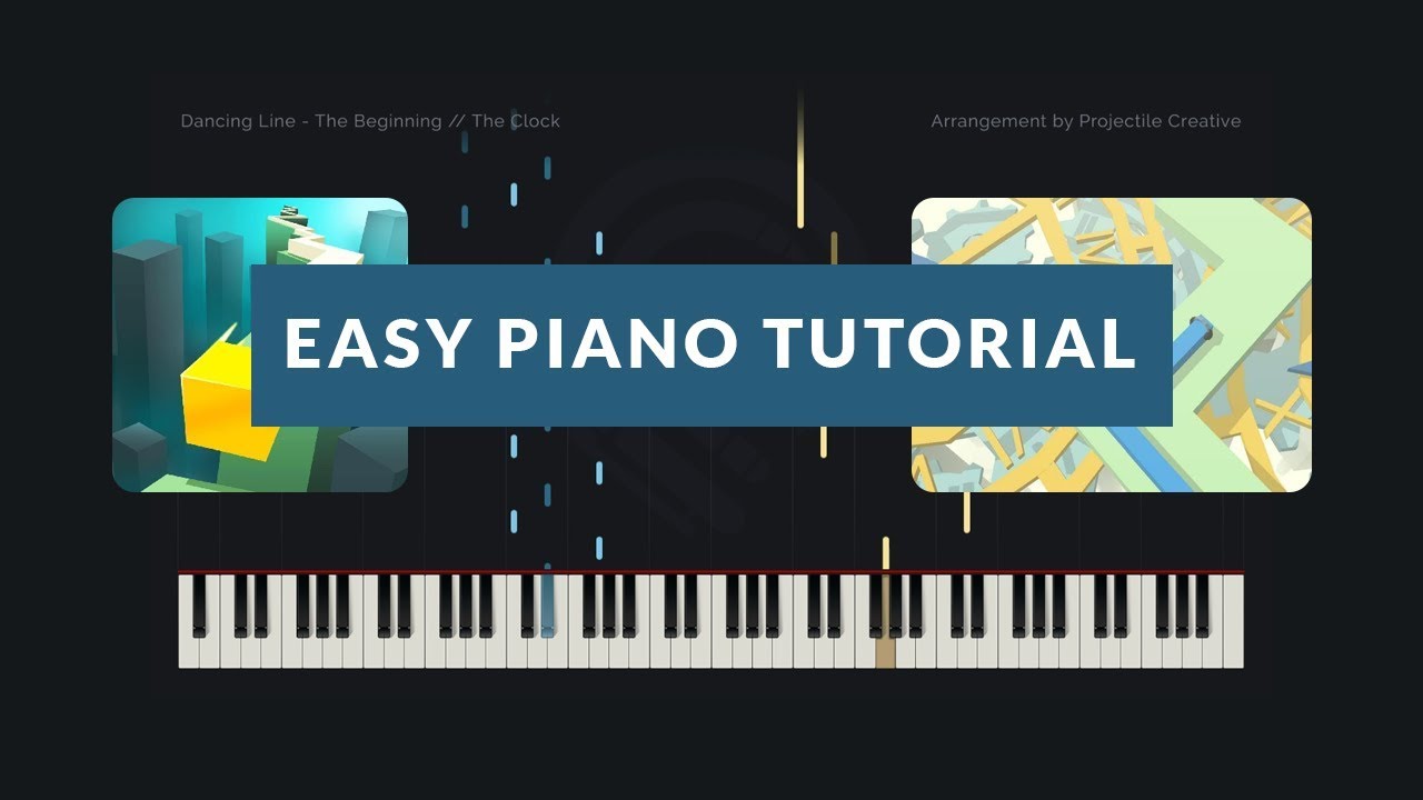 Dancing Line - The Beginning | The Clock // Easy Version (Synthesia Tutorial + MIDI)