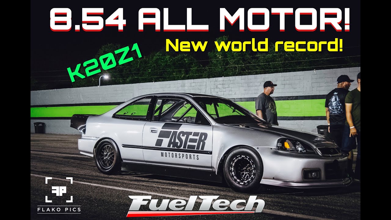 Worlds Fastest and Quickest All Motor Civic | Faster Motorsports | 8.54 @ 164mph!