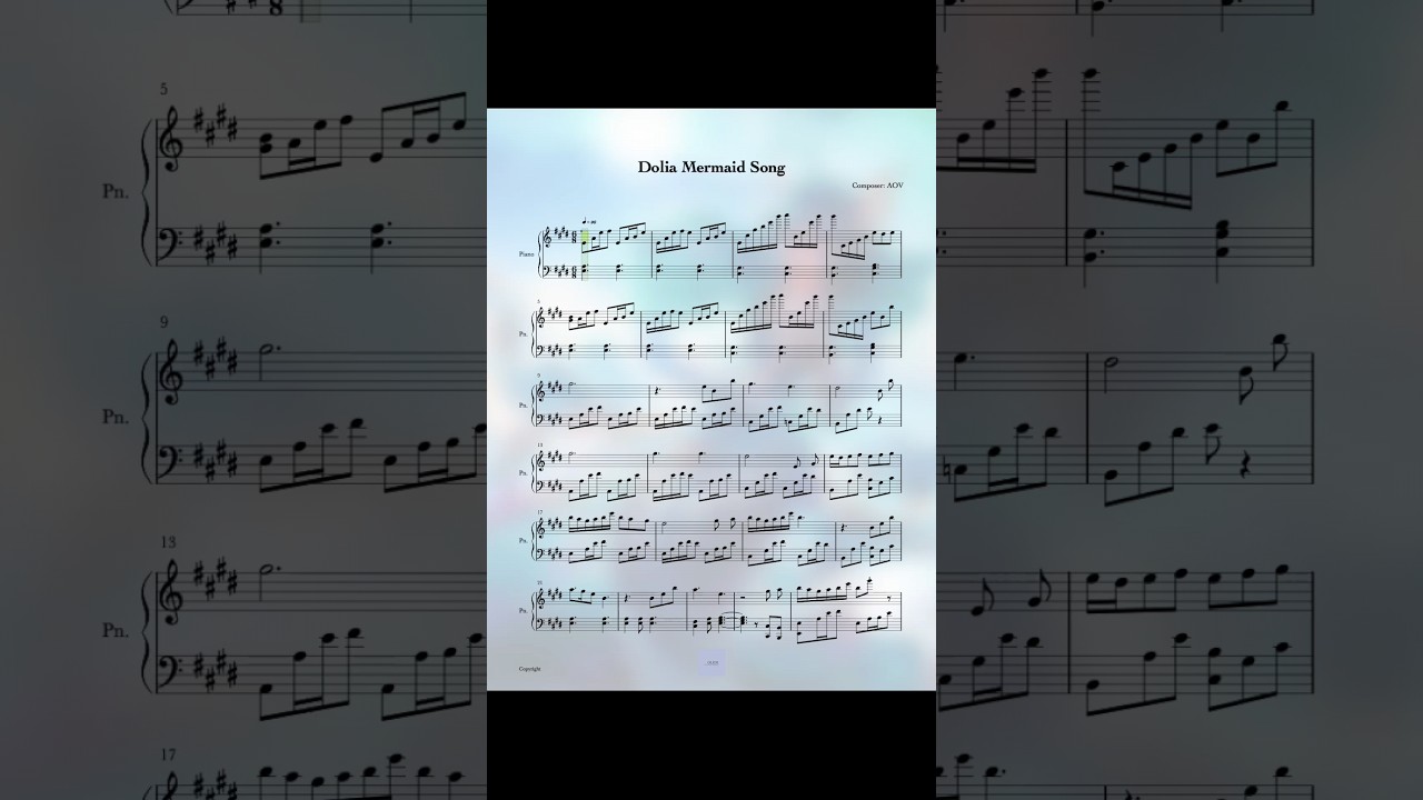 DOLIA MERMAID SONG | AOV #doria #mermaidsong #aov #piano #pianosheet  #trending #xuhuong #solempiano