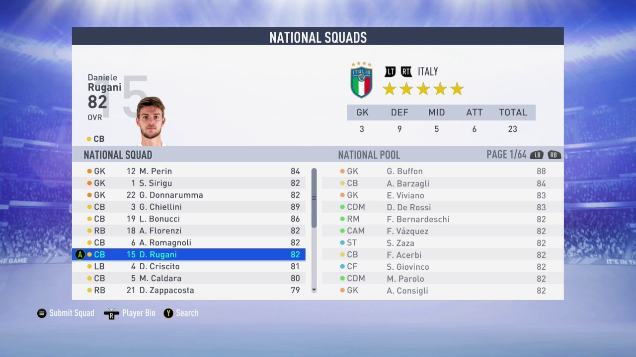 FIFA 19 All National Squads