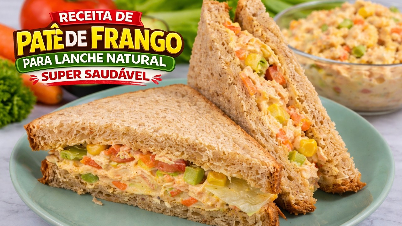 RECEITA DE PATÊ DE FRANGO PARA LANCHE NATURAL  SUPER SAUDÁVEL E FÁCIL