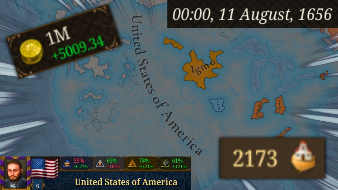 A FREE and Independent UNITED STATES in EU5 - 1m+ Ducats, 5k Net Income