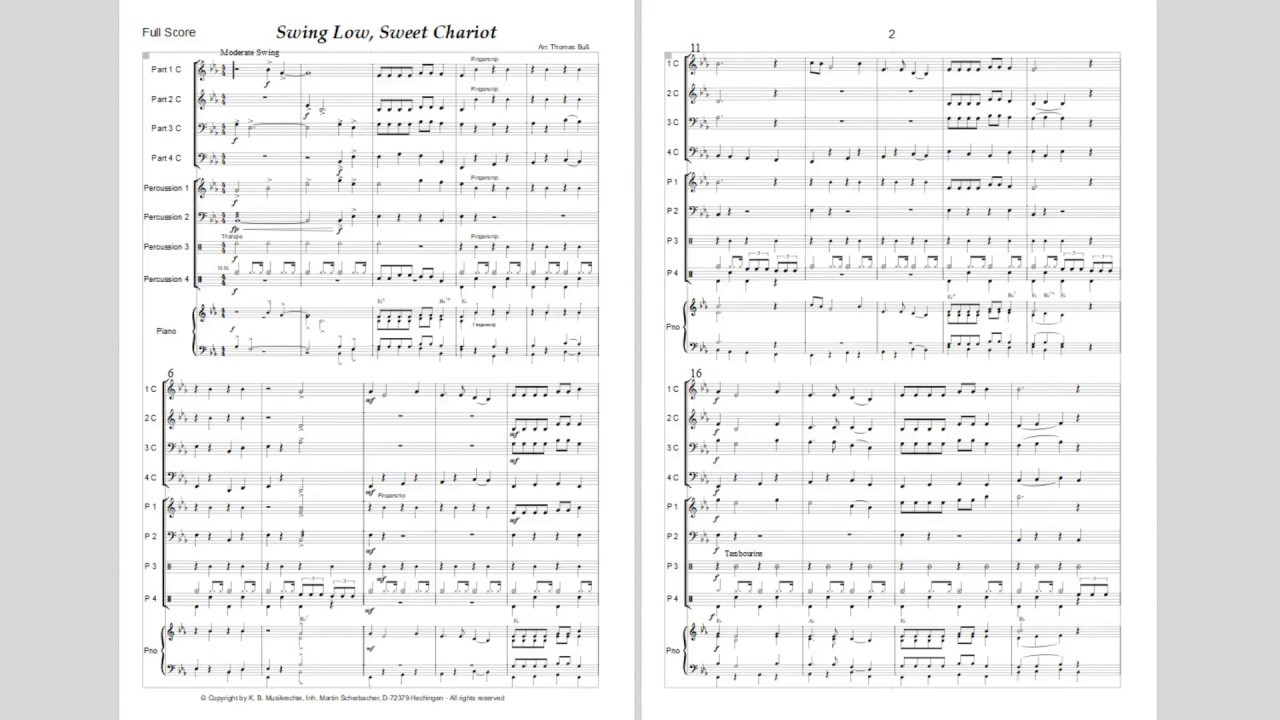Swing Low, Sweet Chariot - Arr. Thomas Buß