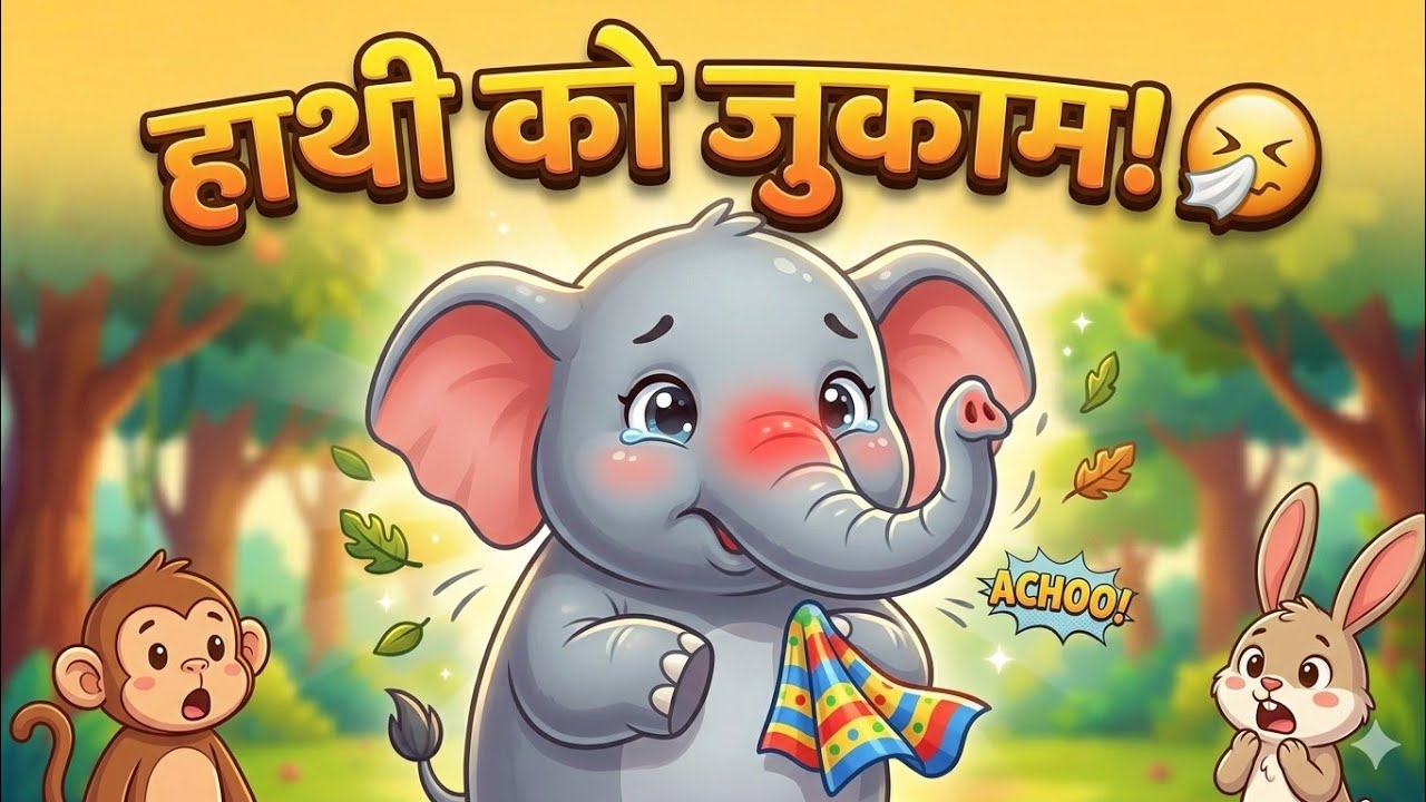 आज मंगलवार है हाथी को जुकाम है | Funny Hindi Kids Rhyme | Preschool Cartoon Song