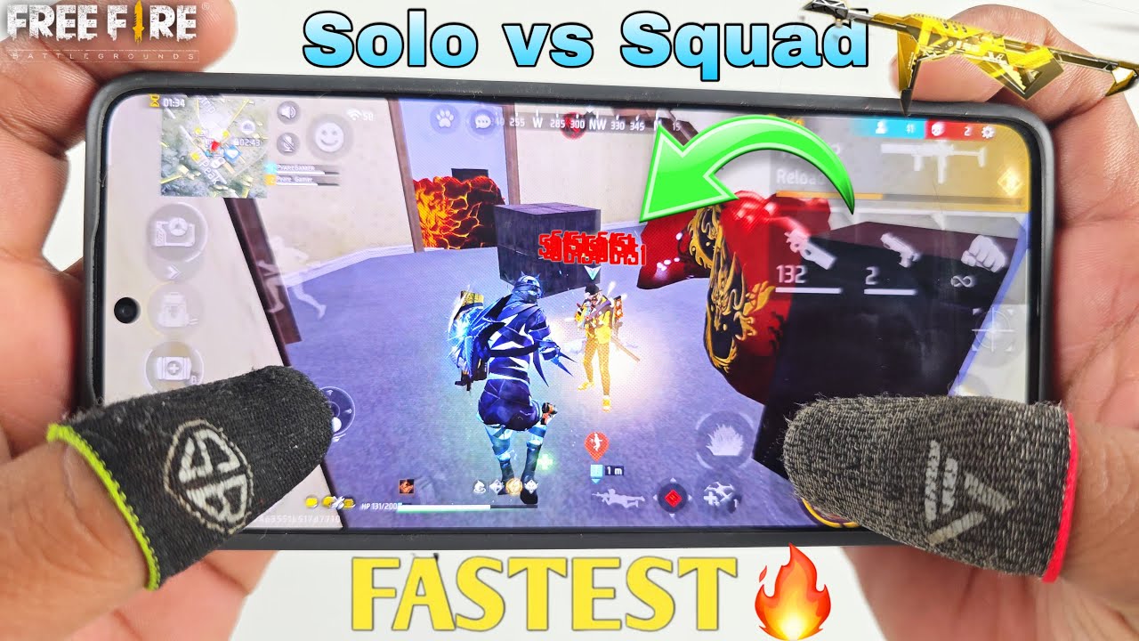 solo vs squad grandmaster push ranked gameplay free fire handcam poco x6 pro gaming phone 