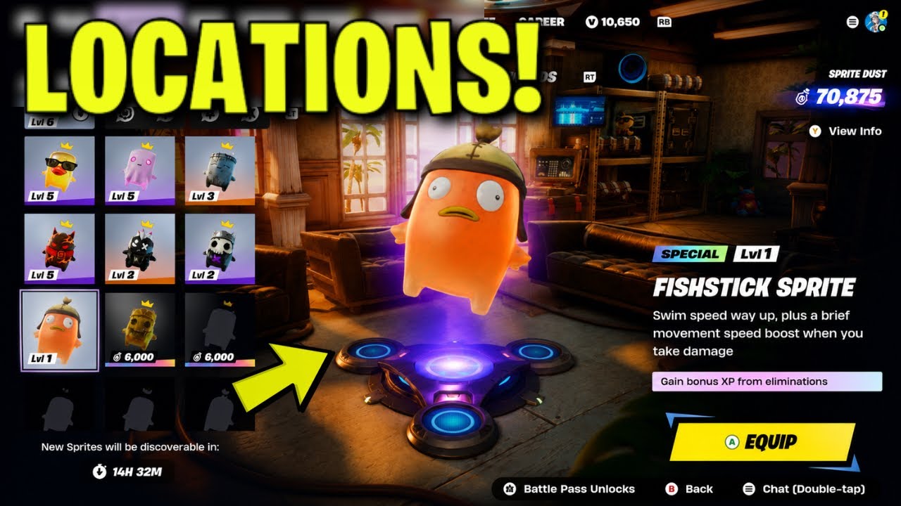 HOW TO FIND FISHY SPRITE in FORTNITE CHAPTER 7 SEASON 3! (How to GET Fishstick Locations)
