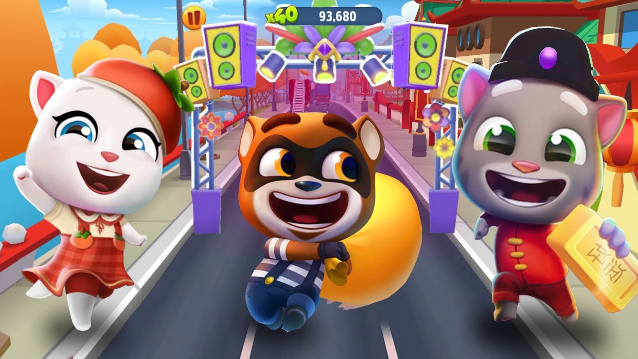Talking Tom Gold Run - Persimmon Angela vs Fortune Tom in Party Parade Event in China 2026 👲🍒🎉🎊