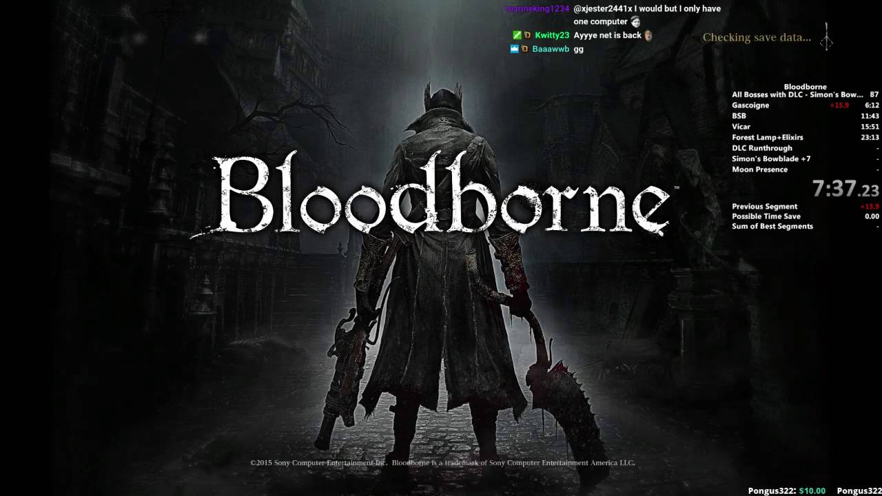 Bloodborne Simon's Bowblade All Bosses Speedrun