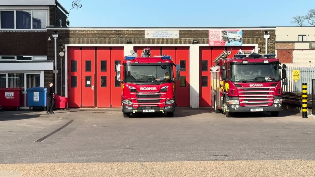 Surrey Fire & Rescue Service - Turnout of Salfords S36P1 whilst on Standby at East Grinstead.