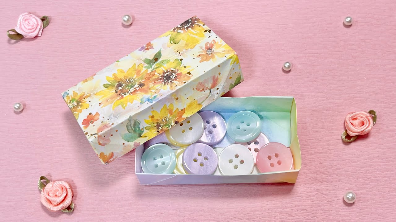 【折り紙】おしゃれな長方形BOXの作り方🩷ふたつきで便利な小物入れ✨