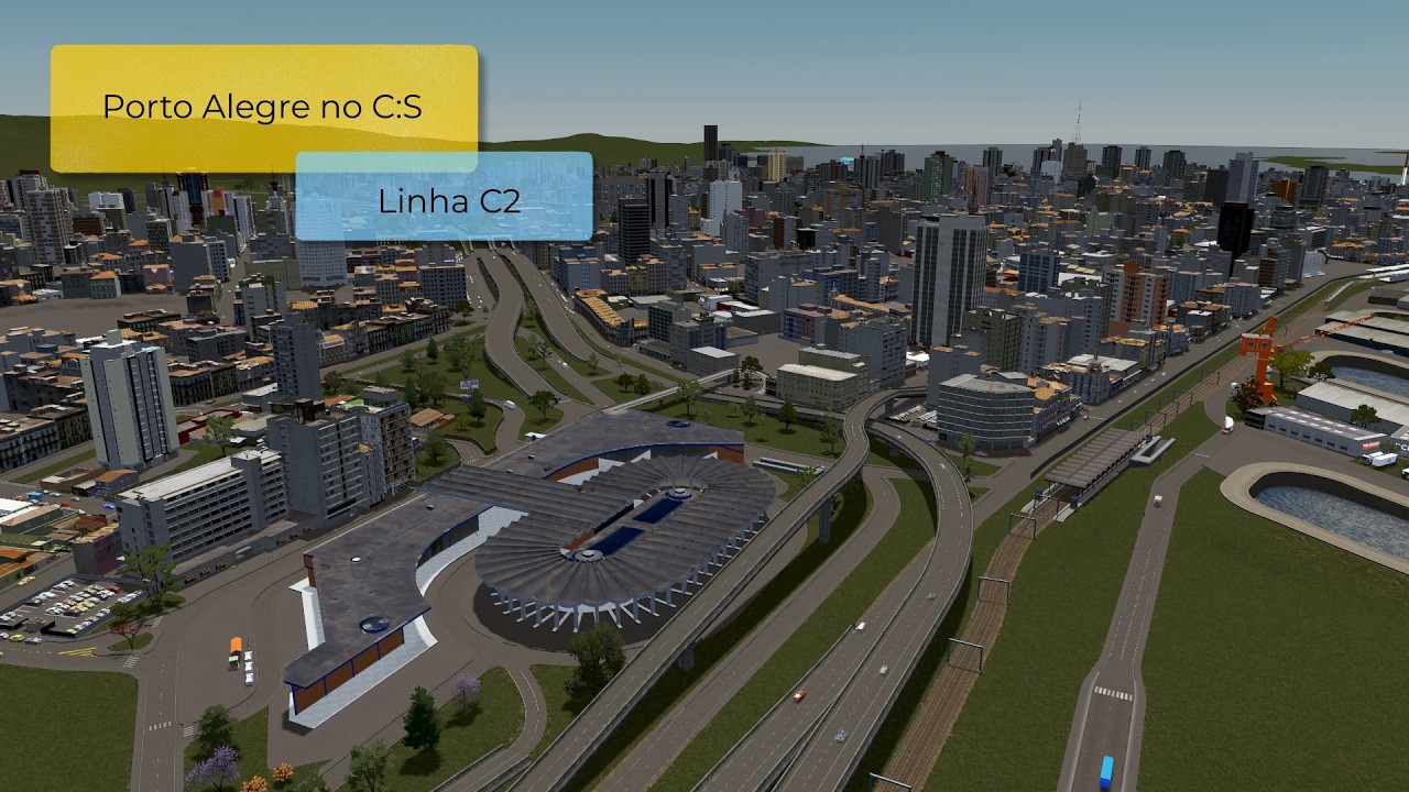 Porto Alegre no Cities Skylines - viagem na linha C2