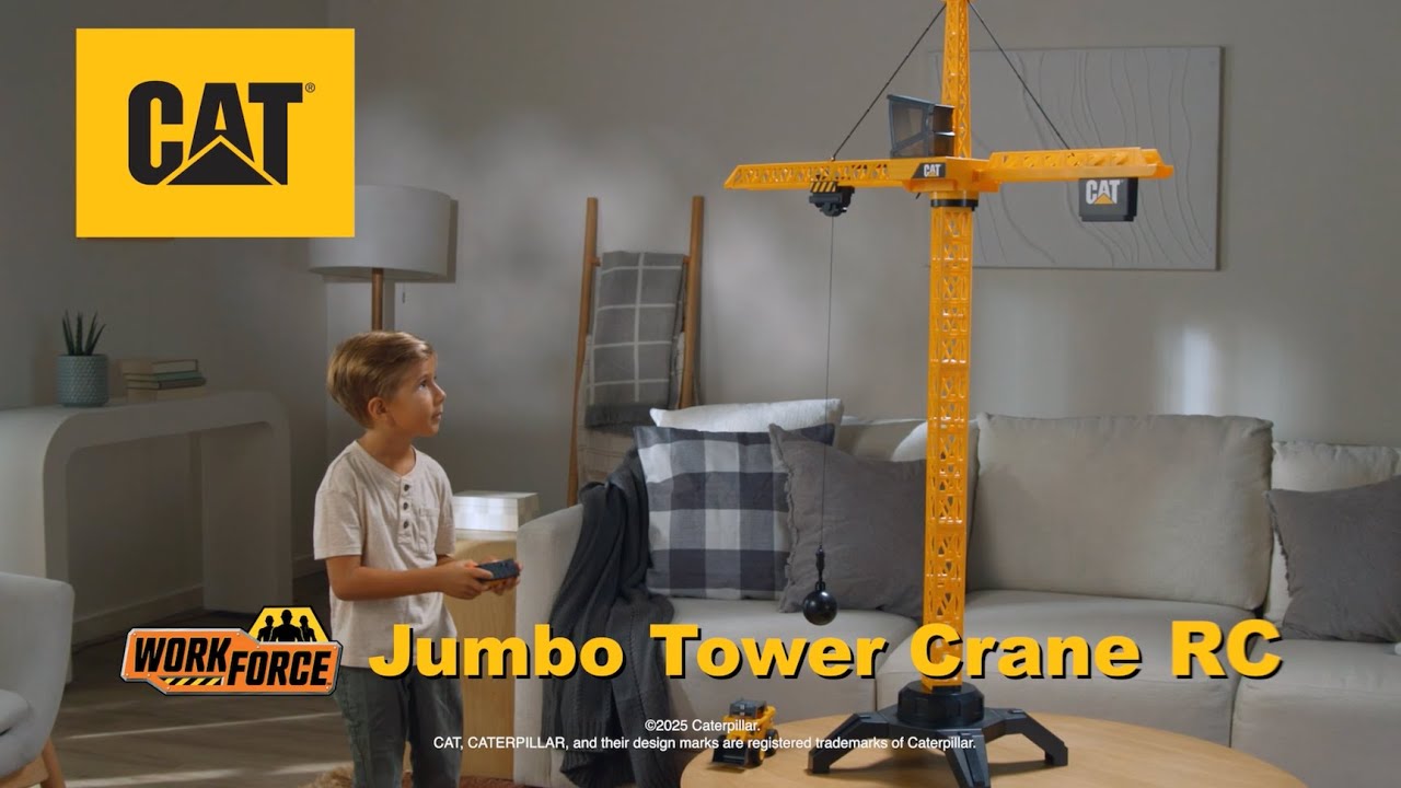 Cat Construction Toys - The NEW Workforce Jumbo Tower Crane RC Set
