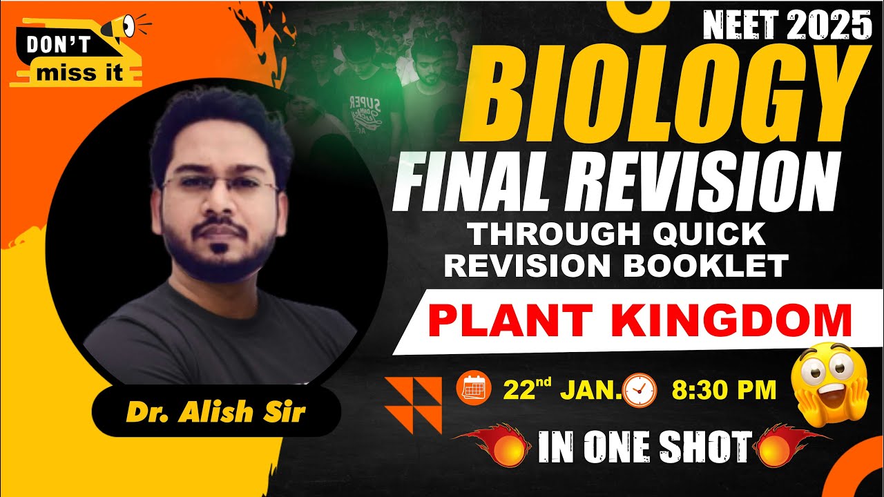 LIVE NEET 2025 | BIOLOGY FINAL REVISION THROUGH QUICK REVISION BOOKLET | PLANT KINGDOM #neet_2025
