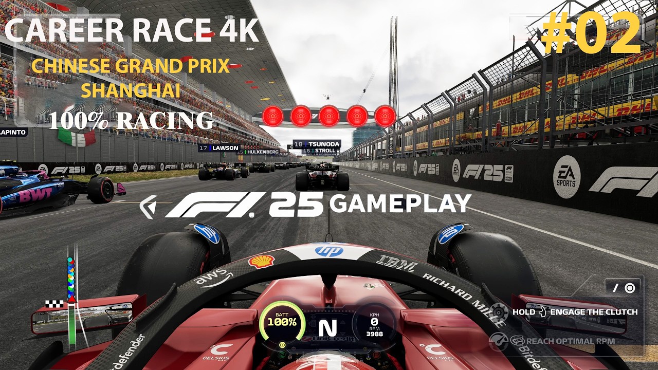 F1 25 Gameplay | Chinese Grand Prix Shanghai | Leclerc Battle | 20th to 1st 🔥 | Career Race 4K