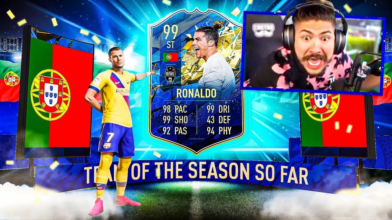 OMG 99 TOTS RONALDO IN A PACK!! FIFA 20