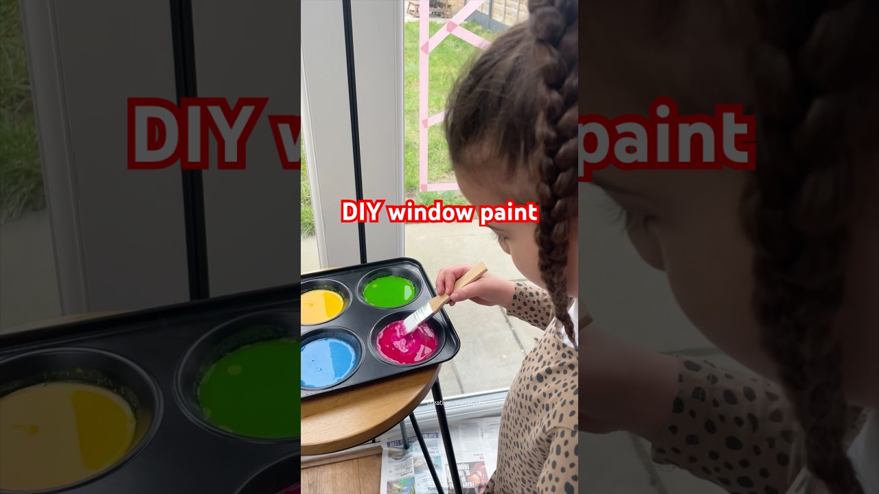 Window paints with things you already have at home! 🎨 #kidsplay #kidspaintingideas #creativekids