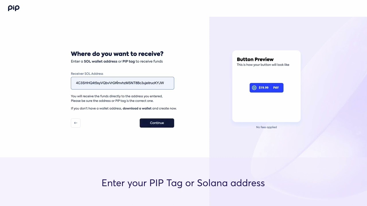 PIP Button - No-code crypto payments for everyone