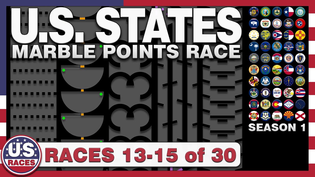 U.S. States Marble Points Race 13-15 of 30 - Video 5 of 10
