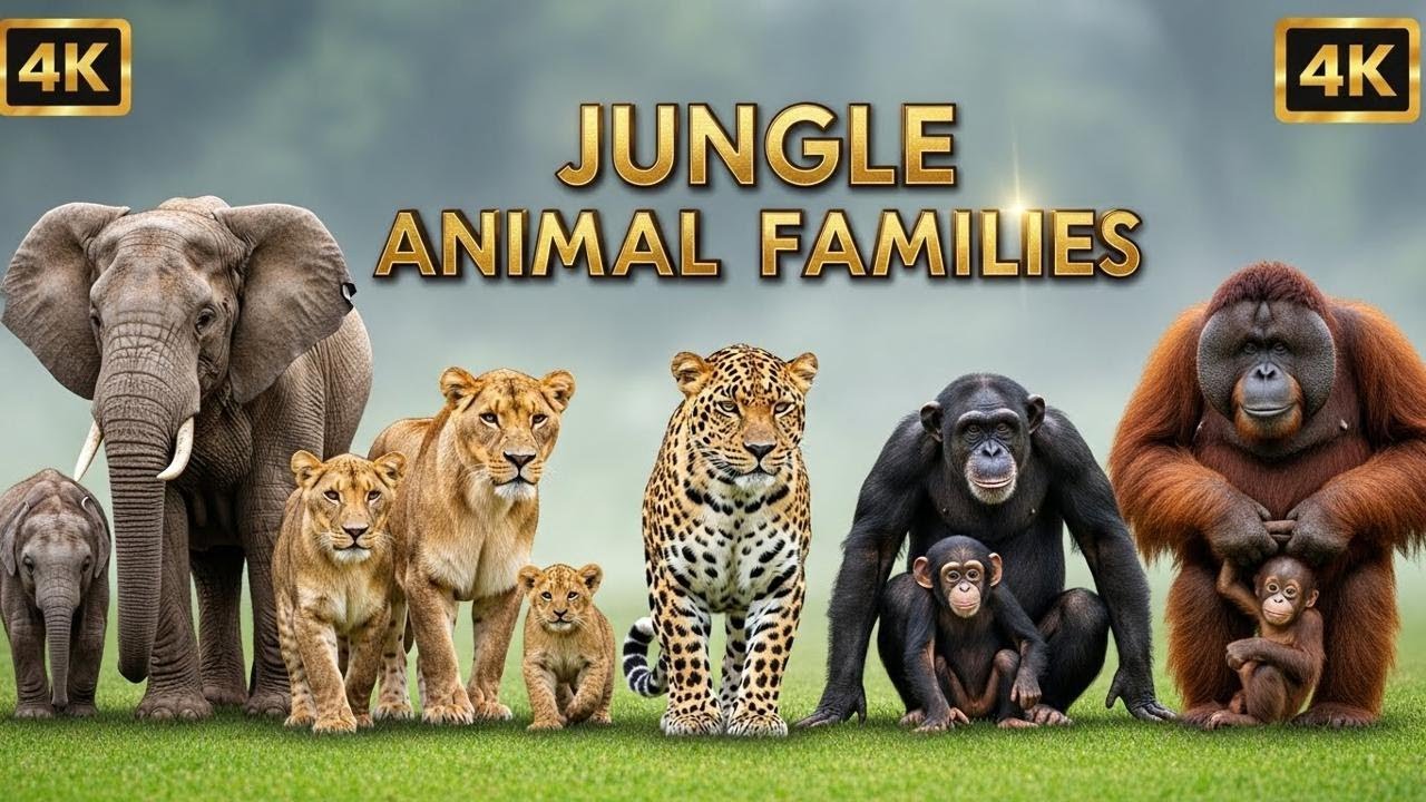 Jungle Animal Families Living Together | Cinematic 4K Wildlife Relaxation Film