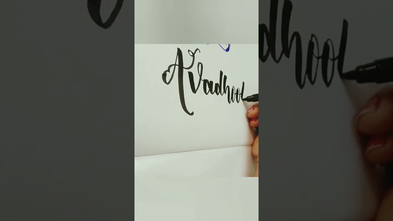 writing Avadhoot | Brush calligraphy | Kreativekruch | #shorts#calligraphy #youtubeshorts
