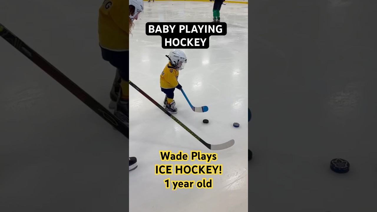1 year old, Toddler Ice Skating and Playing Hockey! #hockey #hockeykid #canada #usa #nhl #parents