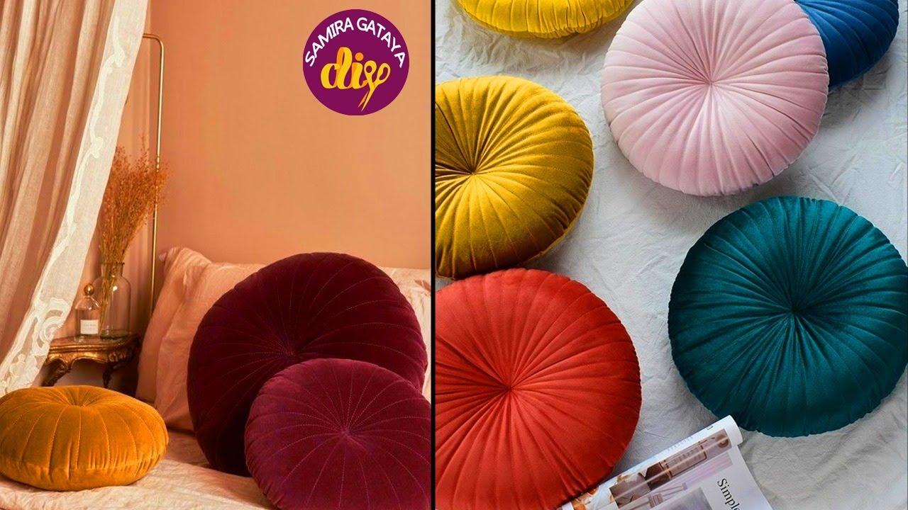 Round pillow stitching/طريقة احترافية لخياطة مخدة دائرية لتزين الصالون