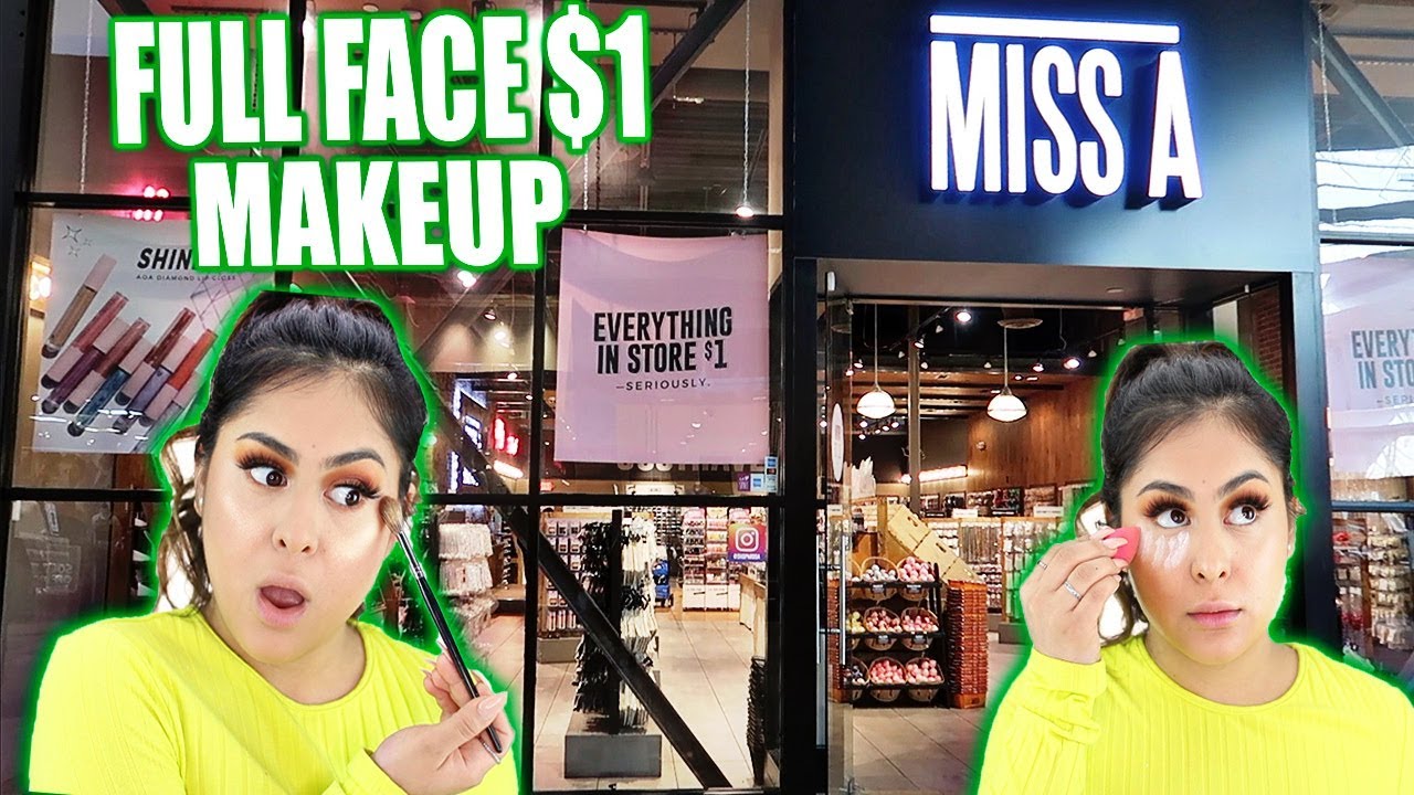 FULL FACE USING *$1 MAKEUP* HIT OR MISS?
