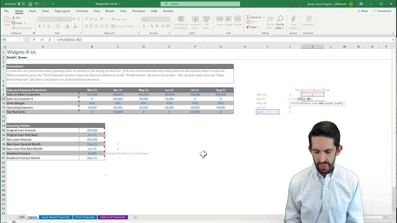 Dynamic Data Validation Using Offset