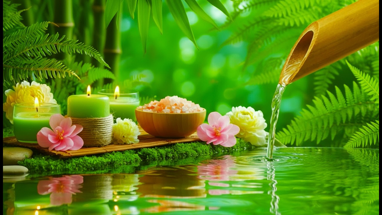 Soothing Sleep Music + Bamboo Water 🌿 Calm Anxiety Fast