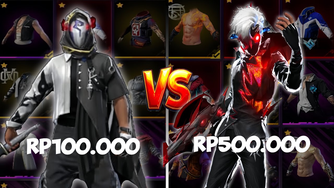 Review Akun Free Fire Rp100.000 vs Rp200.000 || ada bunde baru 😎🔥