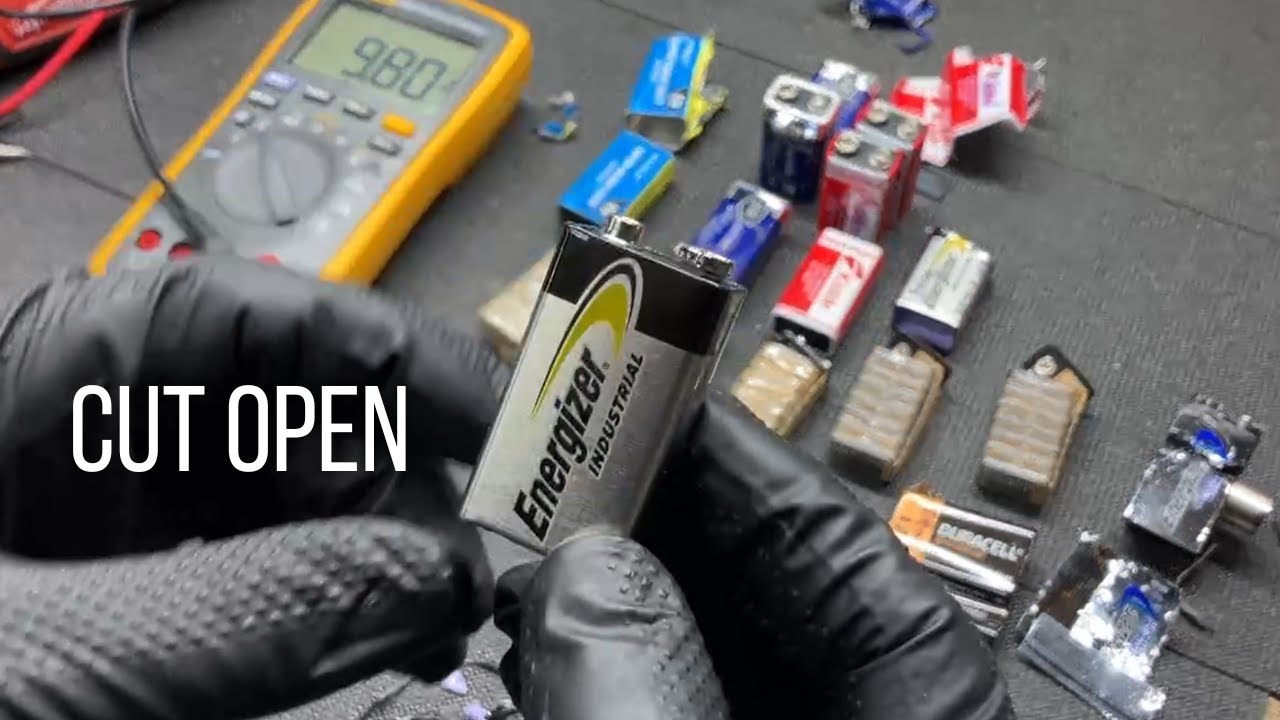 Are Energizer and Duracell Batteries Worth It? Six 9v Batteries Cut Open