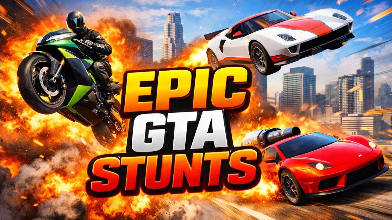 Insane GTA 5 Online Stunts (Bikes, Scramjet & Rocket Voltic) 
