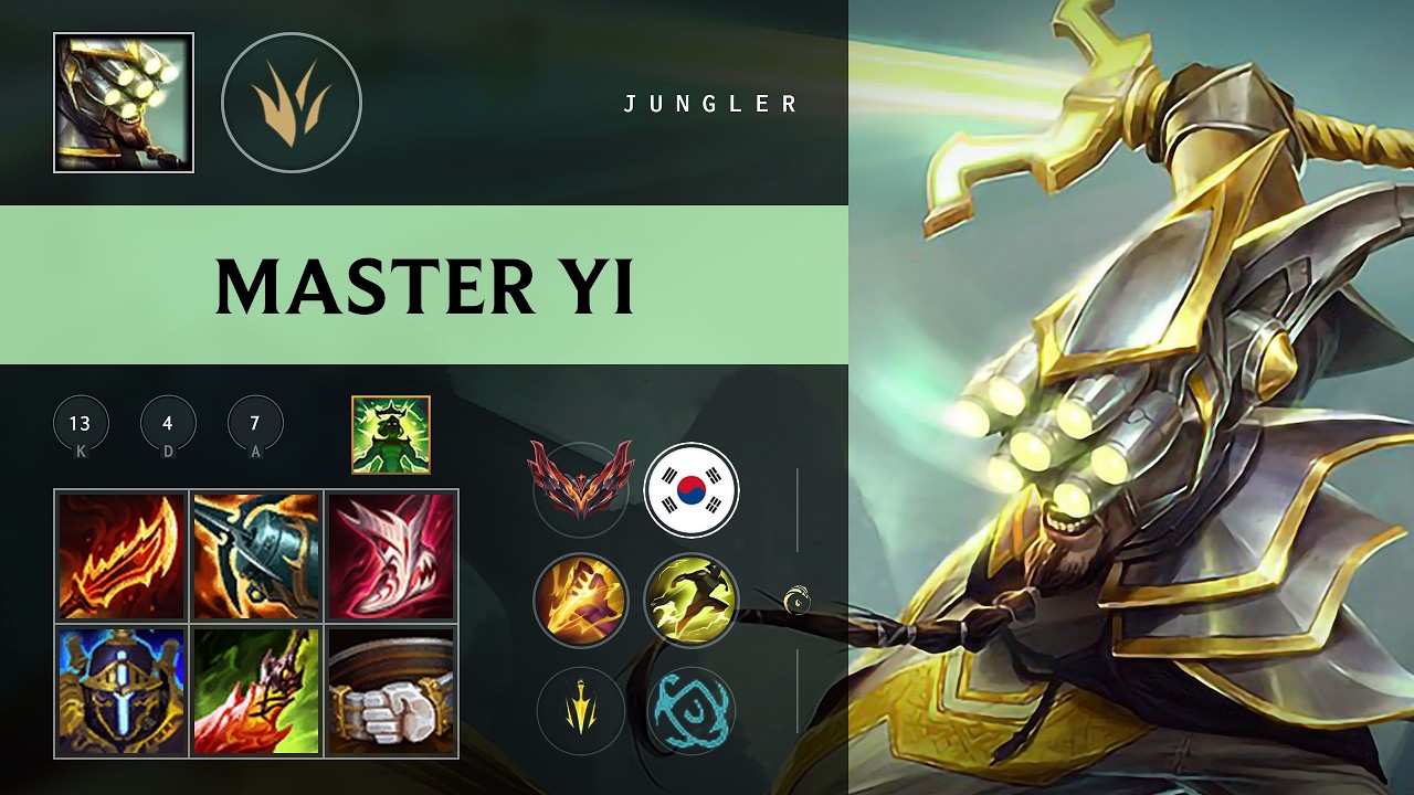 Master Yi Jungle vs Nidalee - KR Grandmaster Patch 26.10