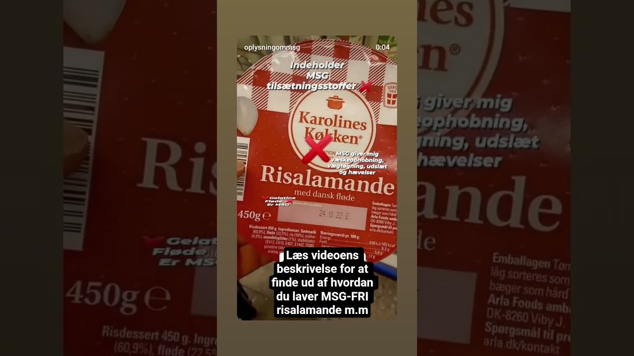 Undgå denne risalamande fra Arla, den gør dig syg ❌️ #ninasjælensunivers #arla #msg
