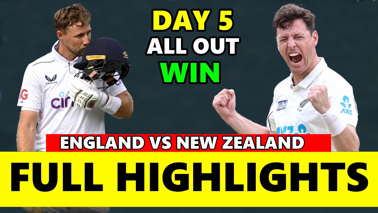 New Zealand vs England 2nd Test Match Day 5 Full Match Highlights 2026