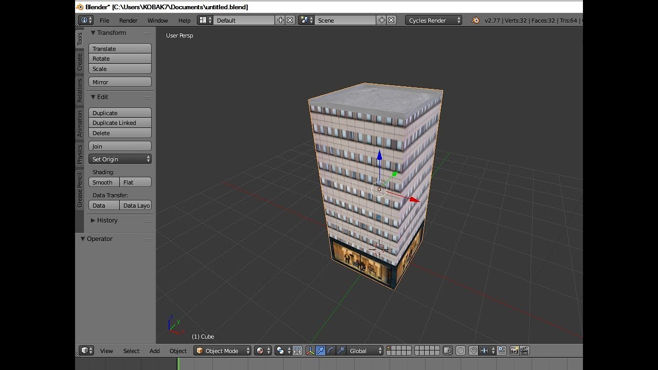 Unity GTA Tarzı Oyun Yapımı Ders 11 - Bina Yapımı (Blender)