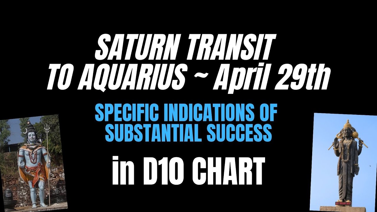 Saturn transit to Aquarius - April 29th - Relevance in D10 Chart/ Dasamsha Chart