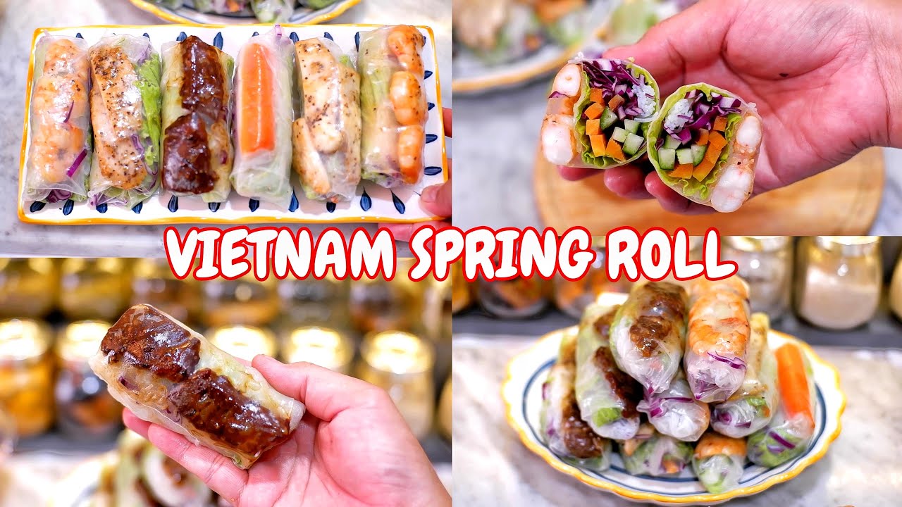 VIETNAM SPRING ROLL DENGAN BERBAGAI ISIAN, RESEP DAGING HARIMAU MENANGIS. PASTI KETAGIHAN