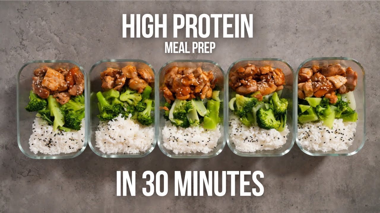 HIGH PROTEIN Lemon Chicken Meal Prep In Less Than 30 Minutes