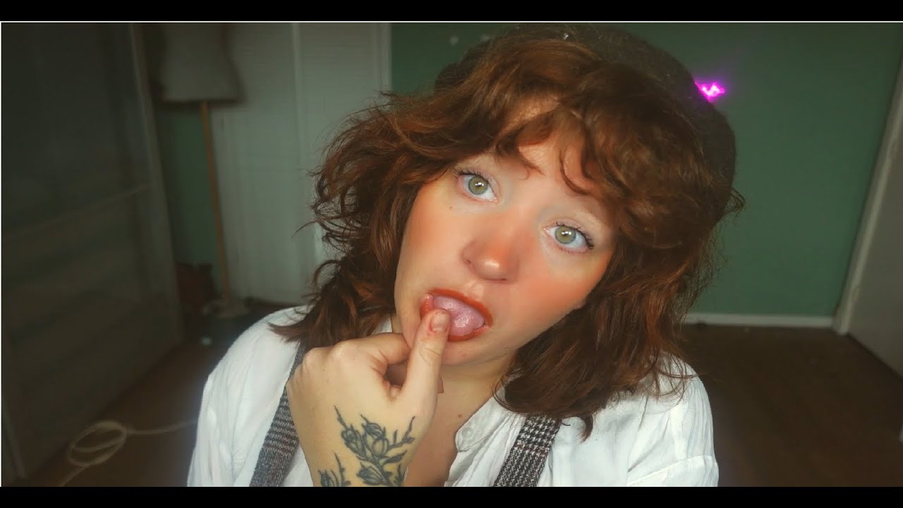 ASMR spit painting your face (inaudible whispers, mouth sounds, no talking)