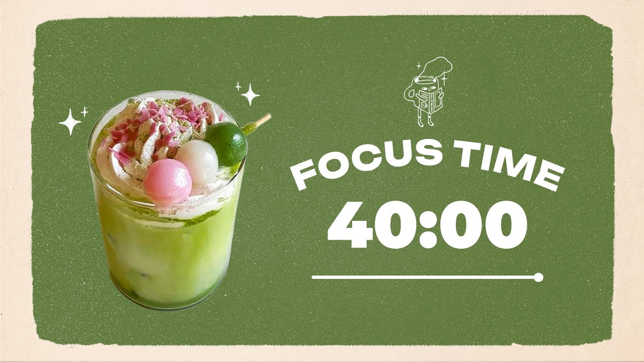 🍡 Study with Me | Dango Matcha Latte | 40/10 Timer | Chill Lo-fi 🎶 | 4 Hour Focus Session
