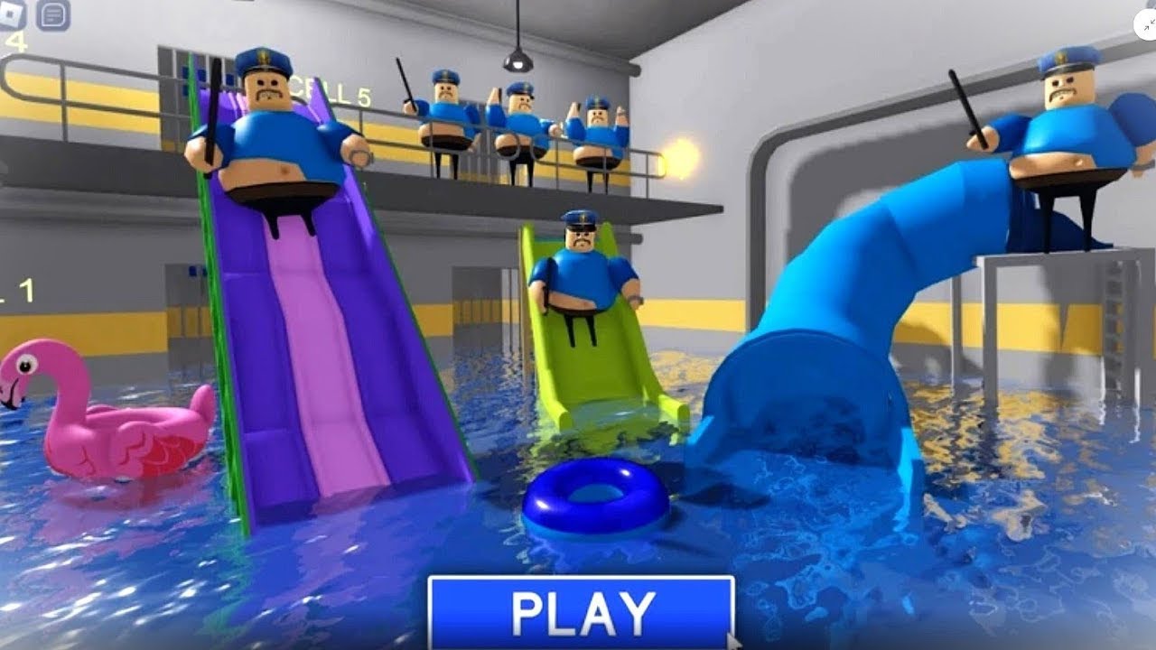 Waterscape in BARRY'S WATERPARK PRISON OBBY IN ROBLOX 