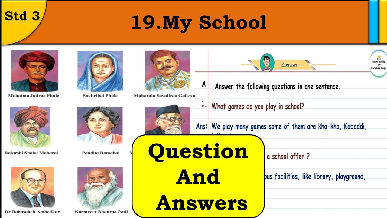 My School | Question Answers | std 3 | lesson 19 | EVS | Maharashtra State Board