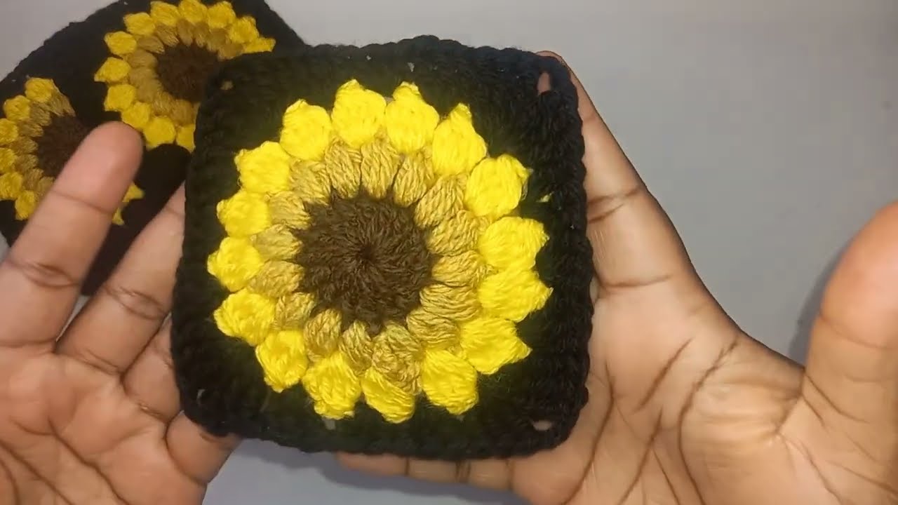 SUNFLOWER GRANNY SQUARE #youtube #diy