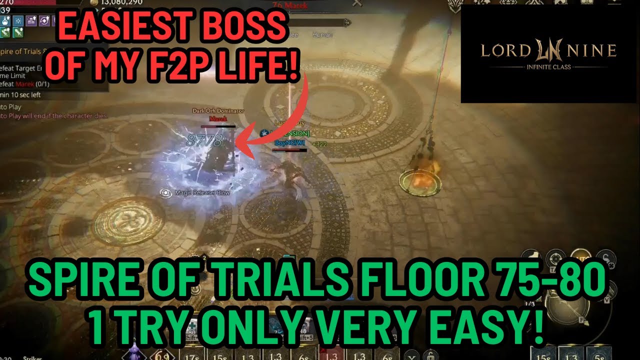 LORDNINE: The EASY Way to Beat the Floor 80 BOSS with an F2P Character
